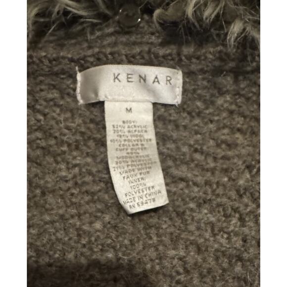 Kenar Wool Alpaca Blend Faux Fur Cardigan Sweater Size Medium Mobwife Y2K - Picture 5 of 6